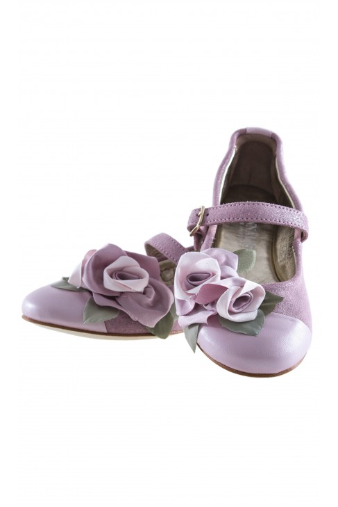 Pink slip-ons, strap fastening, Monnalisa Pink slip-ons, strap fastening, Monnalisa