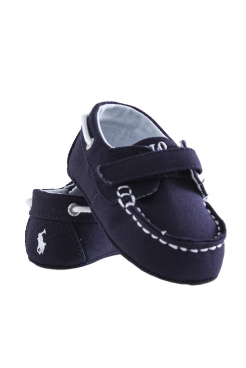 Navy blue linen baby loafers, Ralph Lauren Navy blue linen baby loafers, Ralph Lauren