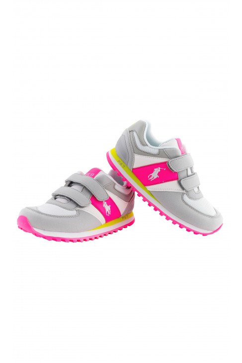 Buty sportowe dziewczęce szaro-różowe, Polo Ralph Lauren
