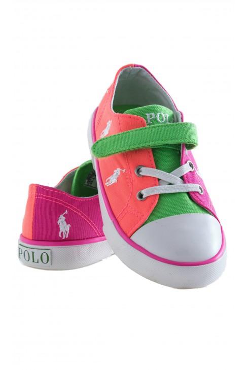 Orange-and-pink single-Velcro plimsoll shoes, Polo Ralph Lauren Orange-and-pink single-Velcro plimsoll shoes, Polo Ralph Lauren