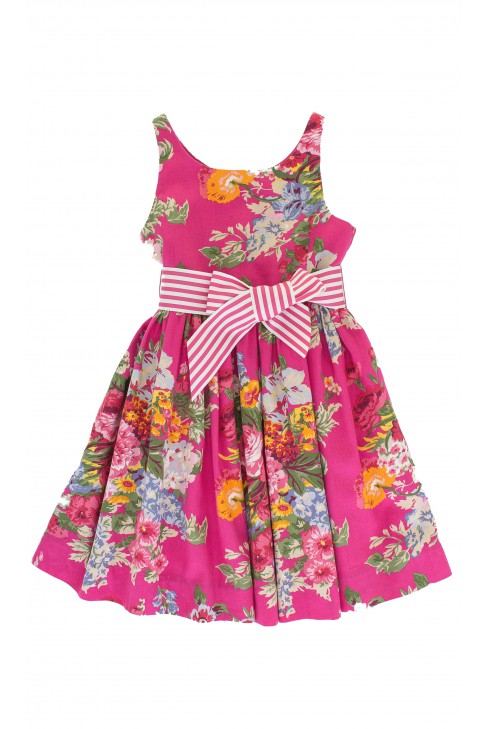 Różowa sukienka w kwiaty, Polo Ralph Lauren
