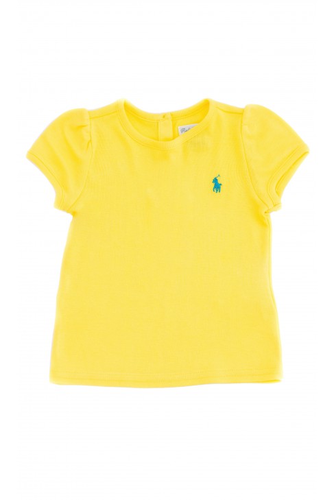 Żółty t-shirt dziewczęcy, Polo Ralph Lauren Żółty t-shirt dziewczęcy, Polo Ralph Lauren