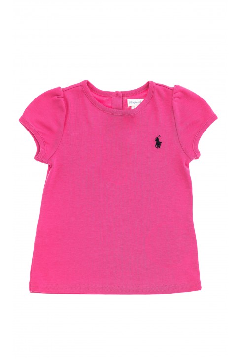 Różowy t-shirt dziewczęcy, Polo Ralph Lauren Różowy t-shirt dziewczęcy, Polo Ralph Lauren