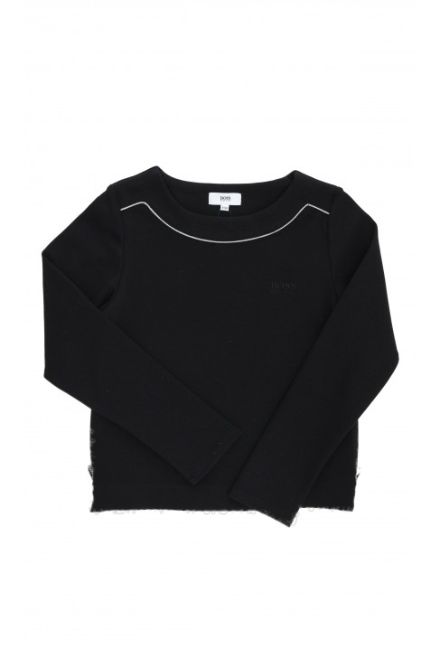Czarna bluza dziewczęca, Hugo Boss Czarna bluza dziewczęca, Hugo Boss