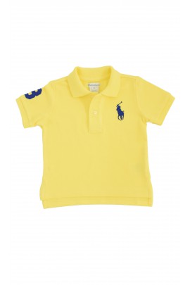 Polo jaune avec poney bleu saphir , Polo Ralph Lauren