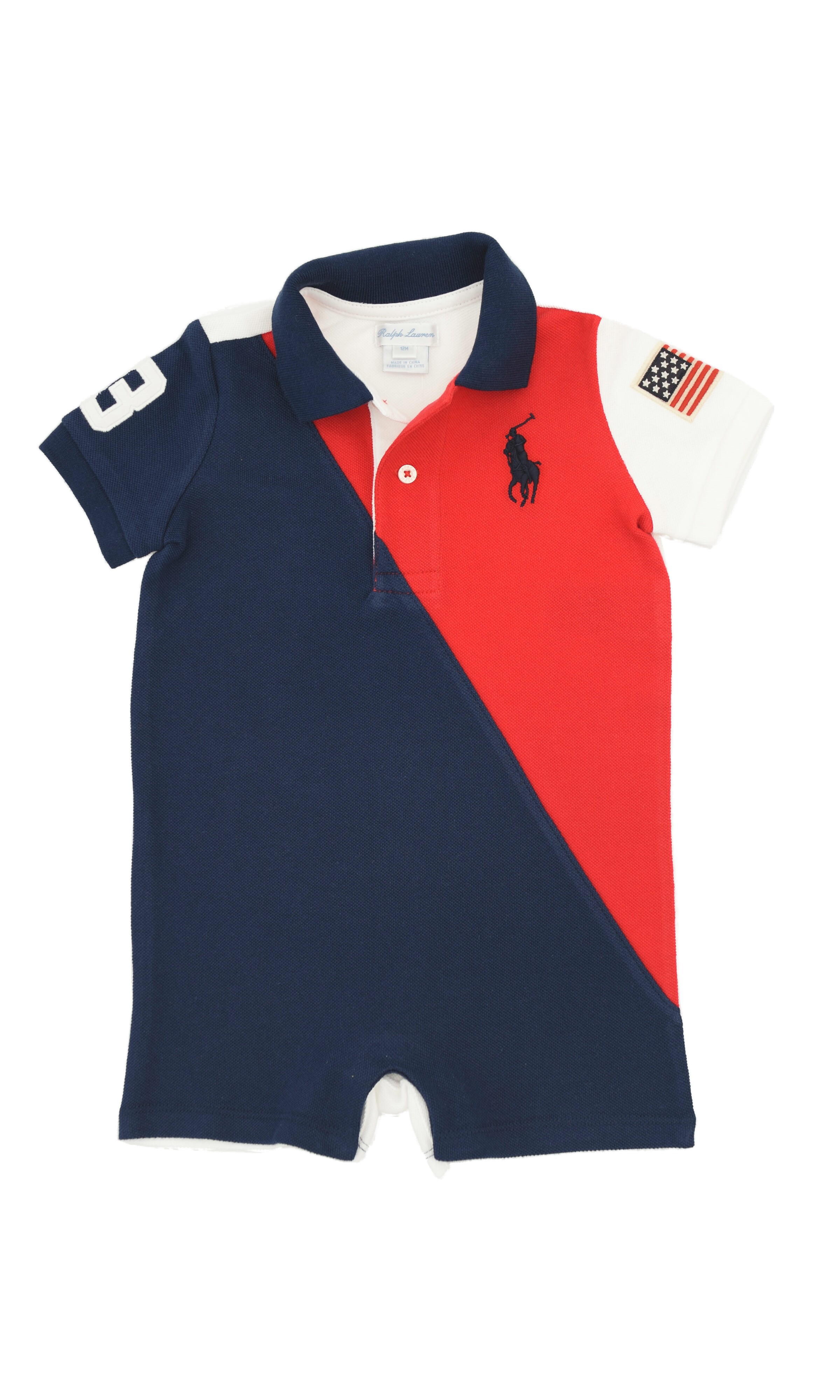 Barboteuse Bleu Marine Rouge Pour Bebe Garcon Polo Ralph Lauren Celebrity Club