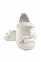 Białe pantofelki z napisem, Blumarine Baby