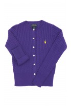 Fioletowy sweter rozpinany, Polo Ralph Lauren