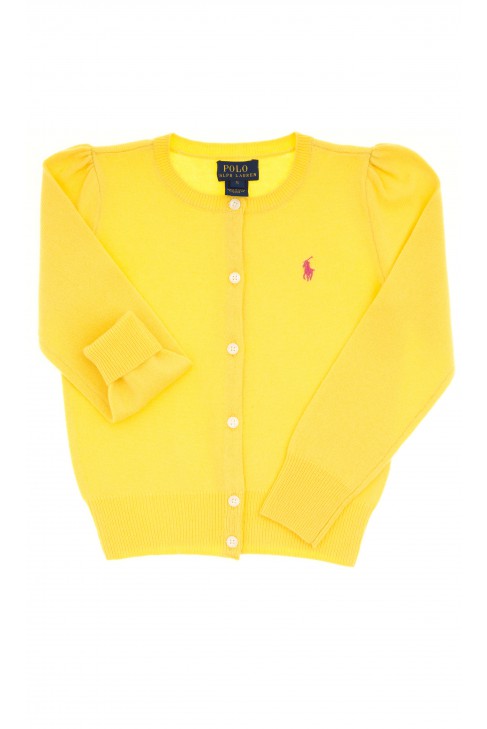 Pull jaune boutonné, pour fille, Polo Ralph Lauren