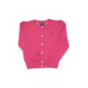 Pull fille rose foncé boutonné, Polo Ralph Lauren