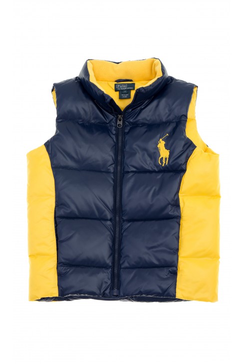 Granatowo-żółty bezrękawnik chłopięcy, Polo Ralph Lauren Granatowo-żółty bezrękawnik chłopięcy, Polo Ralph Lauren