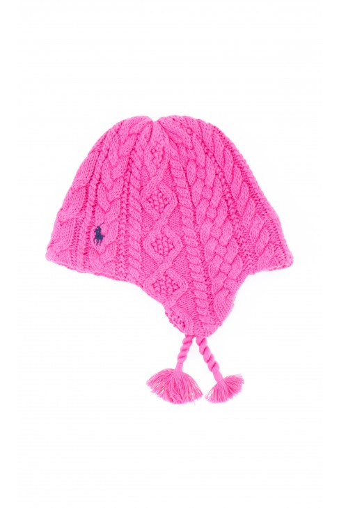 Różowa czapka dziewczęca, Polo Ralph Lauren