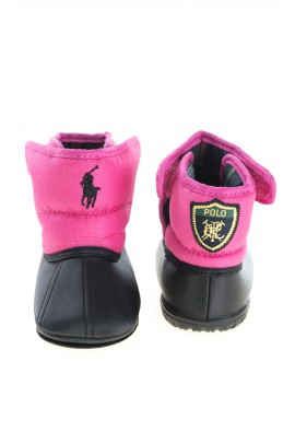 Petites bottes de neige rose bleu marine, Polo Ralph Lauren