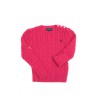  Pull rose foncé, mailles torsades, Polo Ralph LaurenLauren