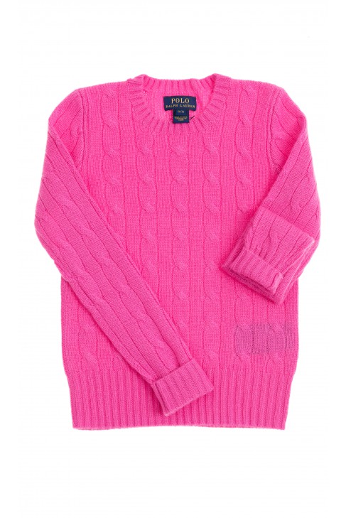 Różowy sweter kaszmirowy, Polo Ralph Lauren