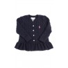 Cardigan bleu marine avec volant décoratif, Polo Ralph Lauren