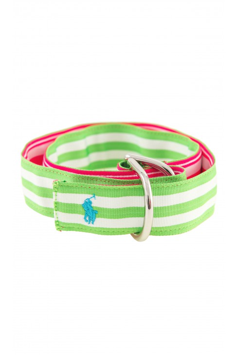 Girl's pink-and-green belt, Polo Ralph Lauren Girl's pink-and-green belt, Polo Ralph Lauren