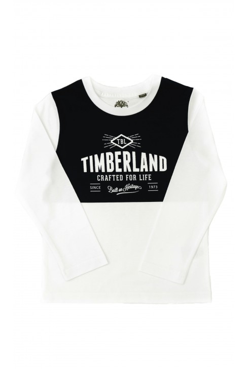 Biało-granatowy t-shirt z długim rękawem, Timberland