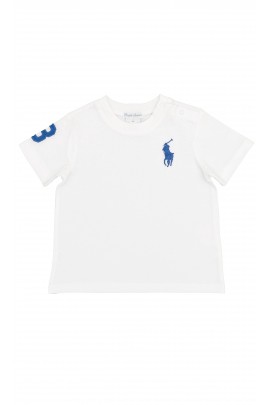 Tee-shirt blanc avec poney bleu saphir , Polo Ralph Lauren
