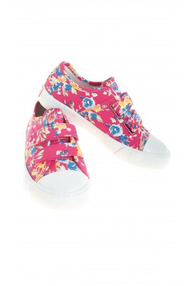 Sneakers roses avec des fleurs colorées pour filles, Polo Ralph Lauren