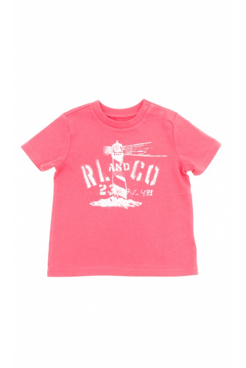T-shirt bordeaux pour garçon Ralph Lauren, manches courtes