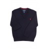 Granatowy sweter w serek, Polo Ralph Lauren