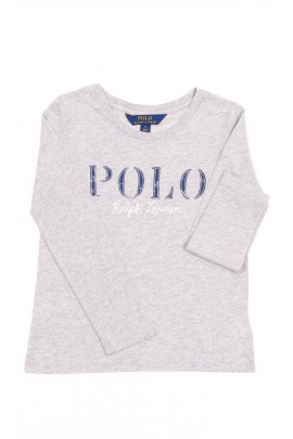 T-shirt gris à manches longues pour fille, Polo Ralph Lauren