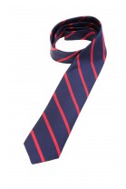 Granatowy krawat w czerwone ukośne paski, Polo Ralph Lauren