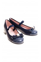Granatowe pantofelki na obcasie, Pretty Ballerinas