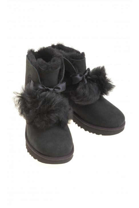 Bottes noires avec pompons, UGG