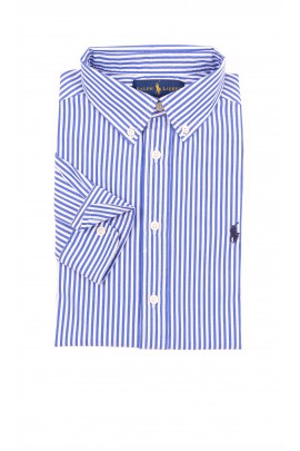 Chemise pour garçon à rayures bleues et blanches, Polo Ralph Lauren