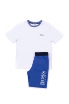 Piżama letnia: biała koszulka + granatowe krótkie spodenki, Hugo Boss