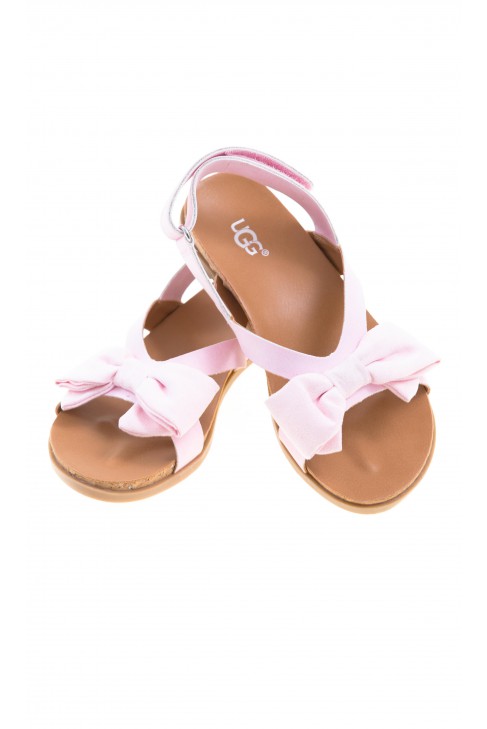 Sandales roses pour filles avec velcro sur le talon UGG