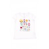Biały t-shirt dziewczęcy z przodu w kolorowe wzory, Polo Ralph Lauren
