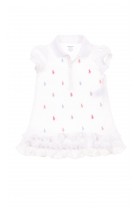 Biała sukienka niemowlęca w koniki, Polo Ralph Lauren