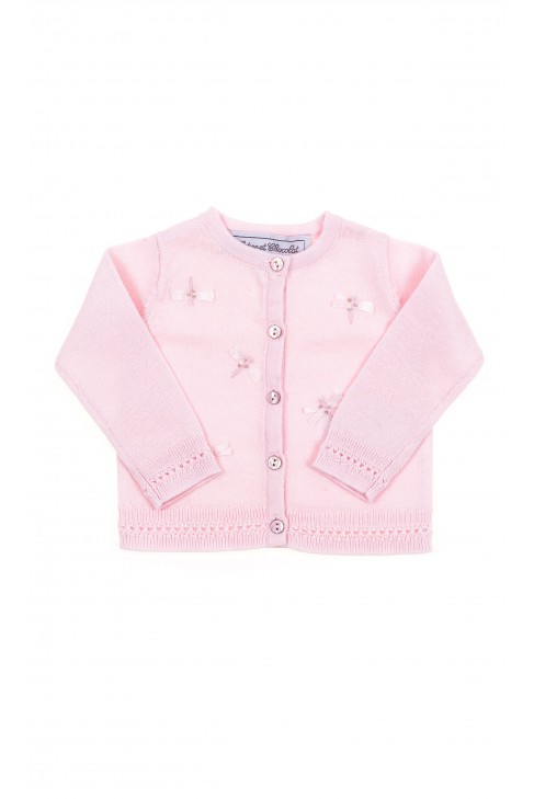 Różowy sweterek niemowlęcy dla dziewczynki, Tartine et Chocolat
