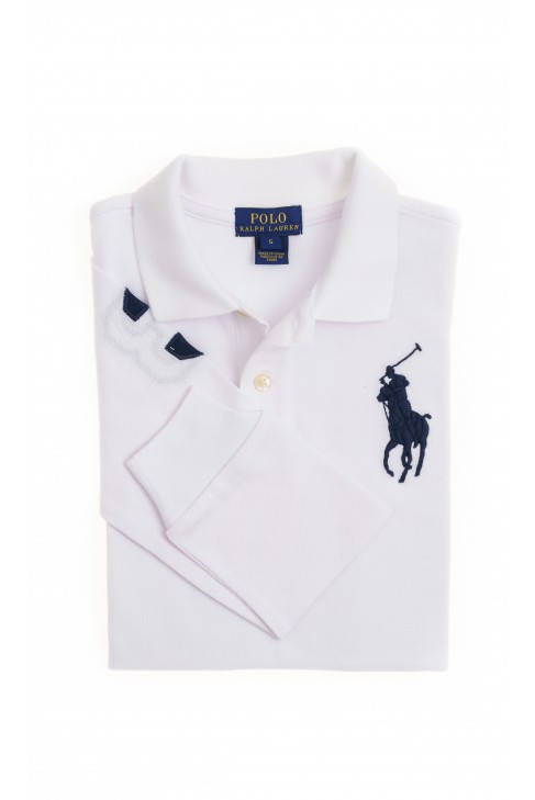 Białe polo chłopięce z długim rękawem, Polo Ralph Lauren Białe polo chłopięce z długim rękawem, Polo Ralph Lauren