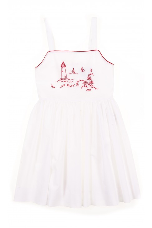 Biała elegancka sukienka na ramiączka, Polo Ralph Lauren