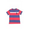 T-shirt bawełniany chłopięcy w poziome granatowo-bordowe pasy, Polo Ralph Lauren