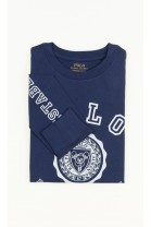 Granatowy t-shirt chłopięcy na długi rękaw, Polo Ralph Lauren