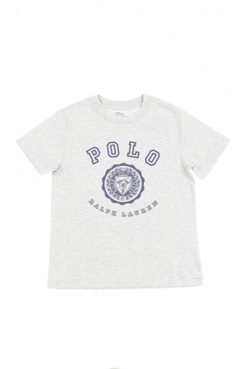 Szary t-shirt chłopięcy na krótki rękaw, Polo Ralph Lauren