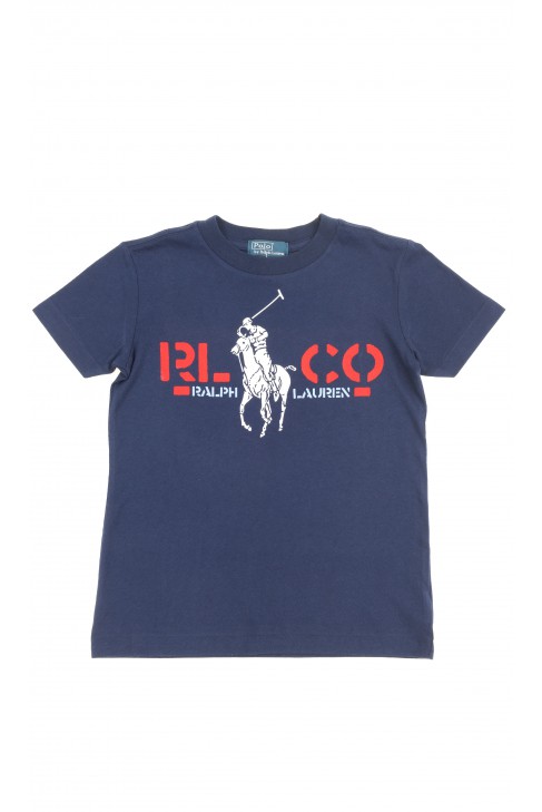 Tee-shirt bleu marine à manches courtes pour garçon,  Polo Ralph Lauren