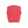 Czerwony sweter chłopięcy dekolt w literę V, Polo Ralph Lauren