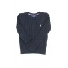 Tricot bleu marine pour fille, mailles torsades, Polo Ralph Lauren