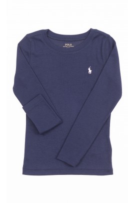 T-shirt bleu marine à manches longues pour fille, Polo Ralph Lauren