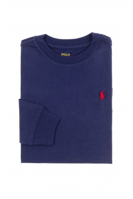 T-shirt bleu marine pour garçon avec manches longues, Polo Ralph Lauren