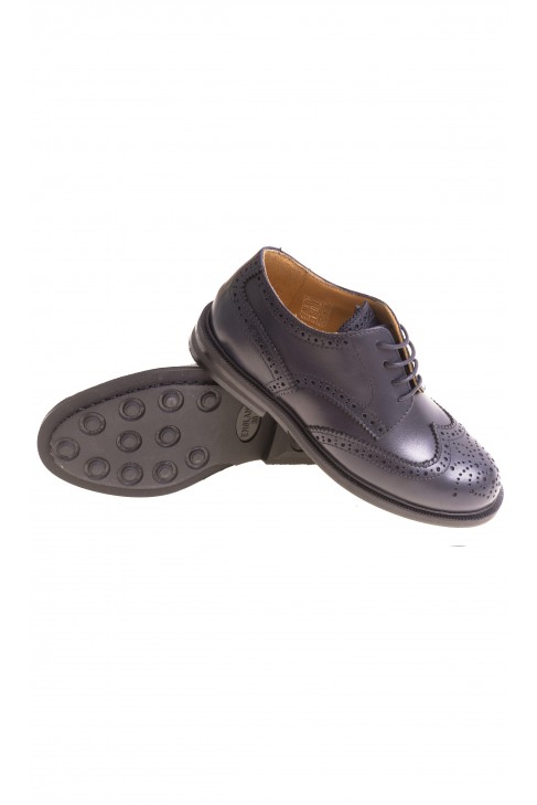 Granatowe eleganckie pantofle chłopięce sznurowane, Gallucci