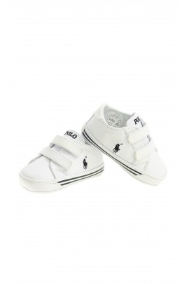 Chaussures bébé blanches à velcro, Polo Ralph Lauren
