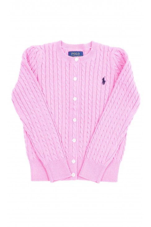 Różowy sweter rozpinany z przodu, Polo Ralph Lauren Różowy sweter rozpinany z przodu, Polo Ralph Lauren