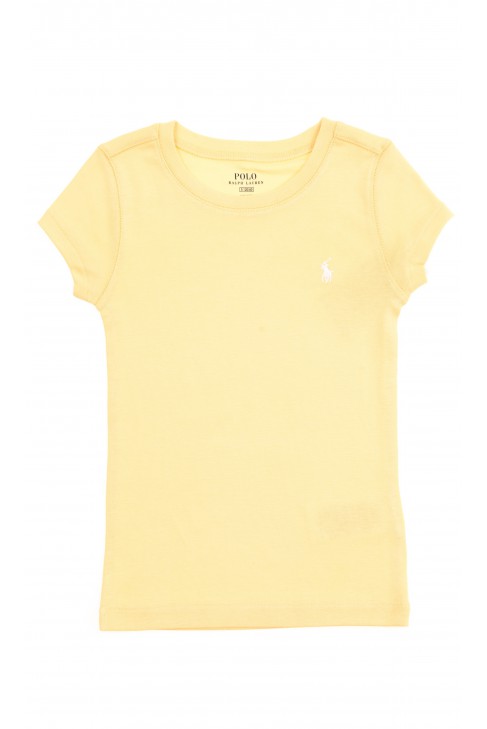 Żółty t-shirt dziewczęcy na krótki rękaw, Polo Ralph Lauren Żółty t-shirt dziewczęcy na krótki rękaw, Polo Ralph Lauren